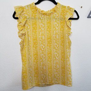 Forever 21 Contemporary Yellow Sleeveless Blouse